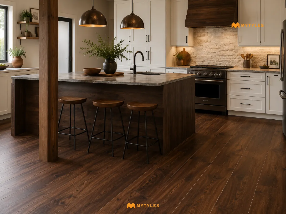 Walnut Tones for a Rustic-Modern Kitchen